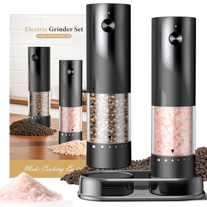 Modern Electric Salt and Pepper Grinder Set - Rechargeable Automatic Salt Collection