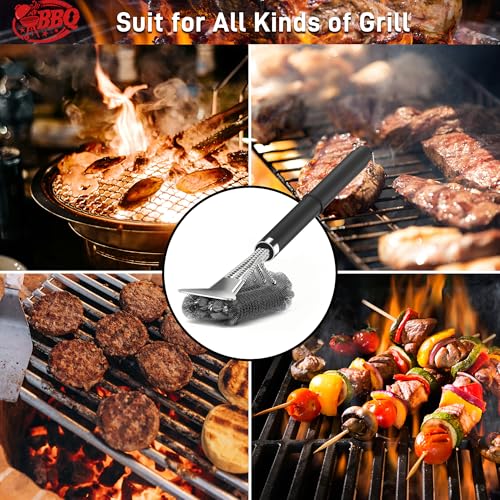 TNTOR Grill Brush with Scraper, 18" Adjustable Essentials