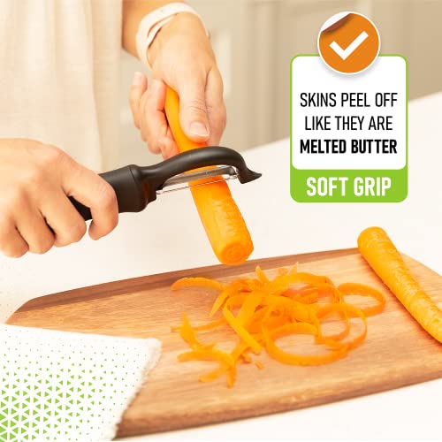 Modern Spring Chef high-quality Swivel Vegetable Peeler, Soft Grip Kit