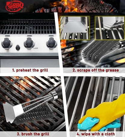TNTOR Grill Brush with Scraper, 18" Adjustable Essentials