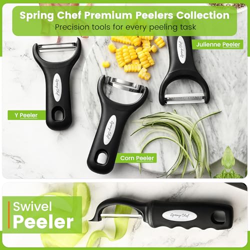 Modern Spring Chef high-quality Swivel Vegetable Peeler, Soft Grip Kit