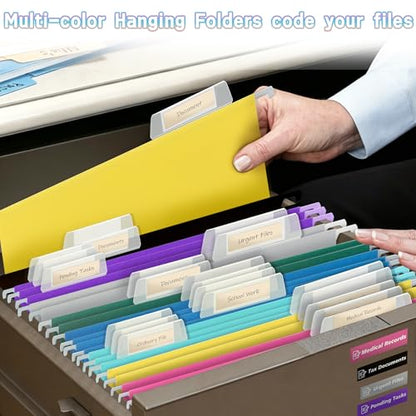 Eco-Friendly 25 Packs Hanging File Folders,Black Letter Size File Folder,Designed for Kit